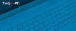 Grafika Twój ePIT - na niebieskim tle widok klawiatury komputerowej.