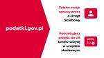 Banner prezentujący usługi na podatki.gov.pl - Załatw swoje sprawy przez e-Urząd Skarbowy oraz Potrzebujesz przyjść do US Umów wizytę w urzędzie skarbowym.