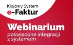 Grafika z napisem Krajowy System e-Faktur. Webinarium poświęcone integracji z systemem dla branży IT.