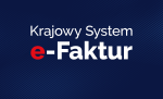 Napis Krajowy System e-Faktur na granatowym tle.