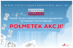 Plakat promujący Narodową Loterię Paragonową z napisem: 